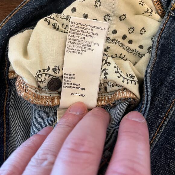 Free People We The Free Irreplaceable Button Fly High Waist Flared Jeans Blue 25 - Picture 9 of 9